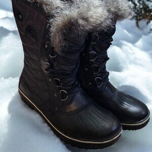 NWOT SOREL Tofino II Quilted Black Winter Waterproof Snow Tall Boots Size 10